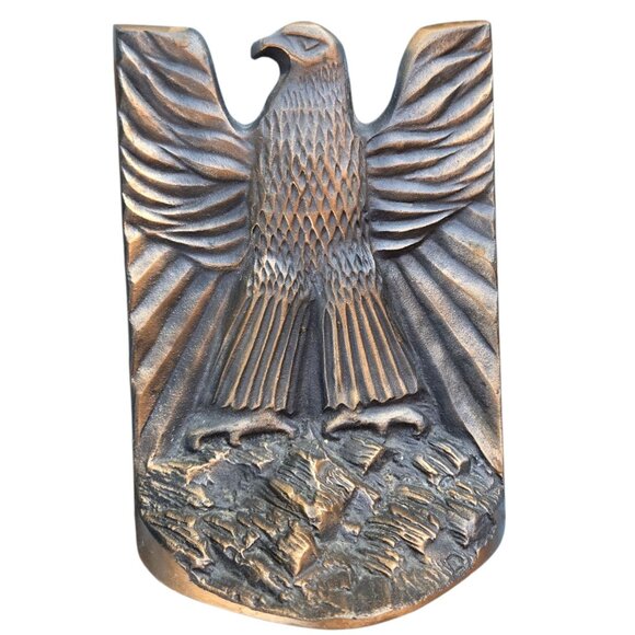 Vintage Eagle Bookend Cast Metal Single Book End Patriotic Library Office Decor - Picture 1 of 10